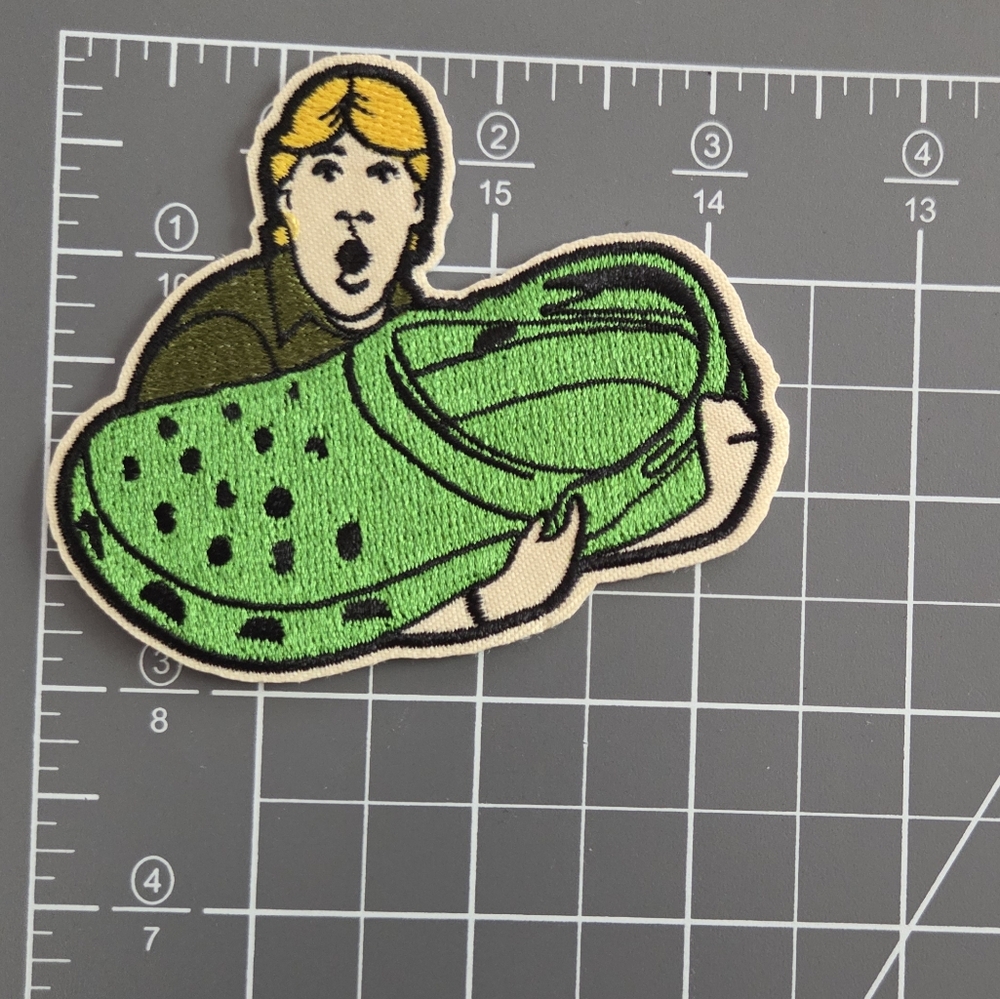 Steve Irwin Holding A Croc Funny Australia Crocodile Reptile Iron On Patch - Picture 2 of 2
